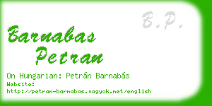 barnabas petran business card