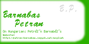 barnabas petran business card